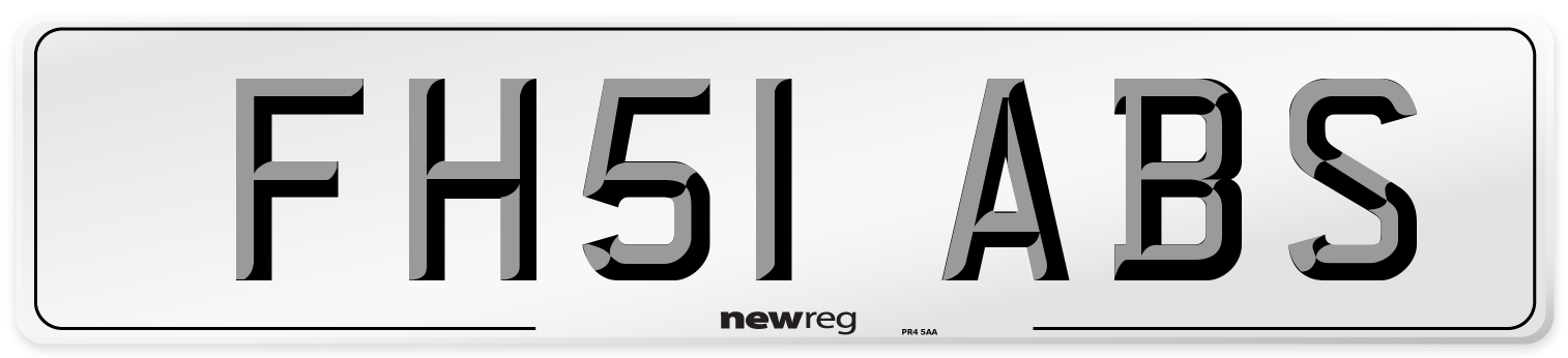 FH51 ABS Number Plate from New Reg